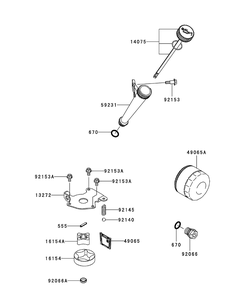 Kawasaki Fr651v-As05 Lubrication Equipment Diagram and Parts List for Z-FORCES48 (17AI5BHB-17AI5BHB010)(2013) Cub Cadet Lawn Tractor